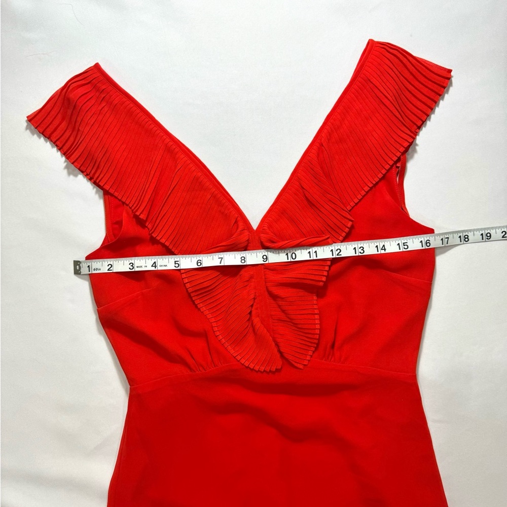 Sam Edelman Fire Engine Red Ruffle Midi Dress - Picture 6 of 9